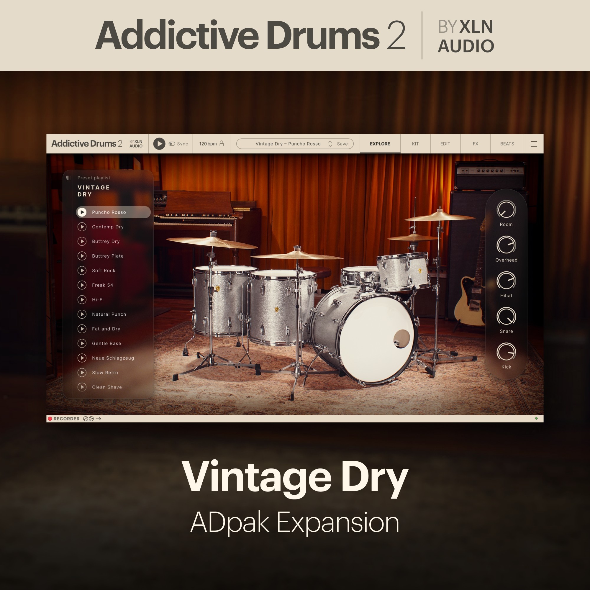 Addictive Drums 2: Vintage Dry ADpak