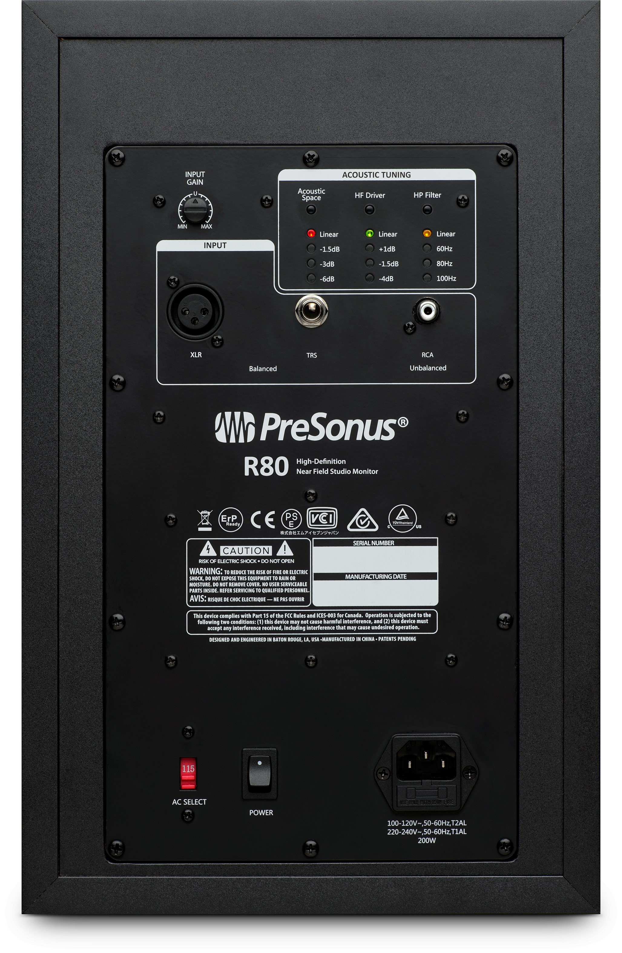 AMT两分频高解析度有源监听音箱(100W50W)，1只