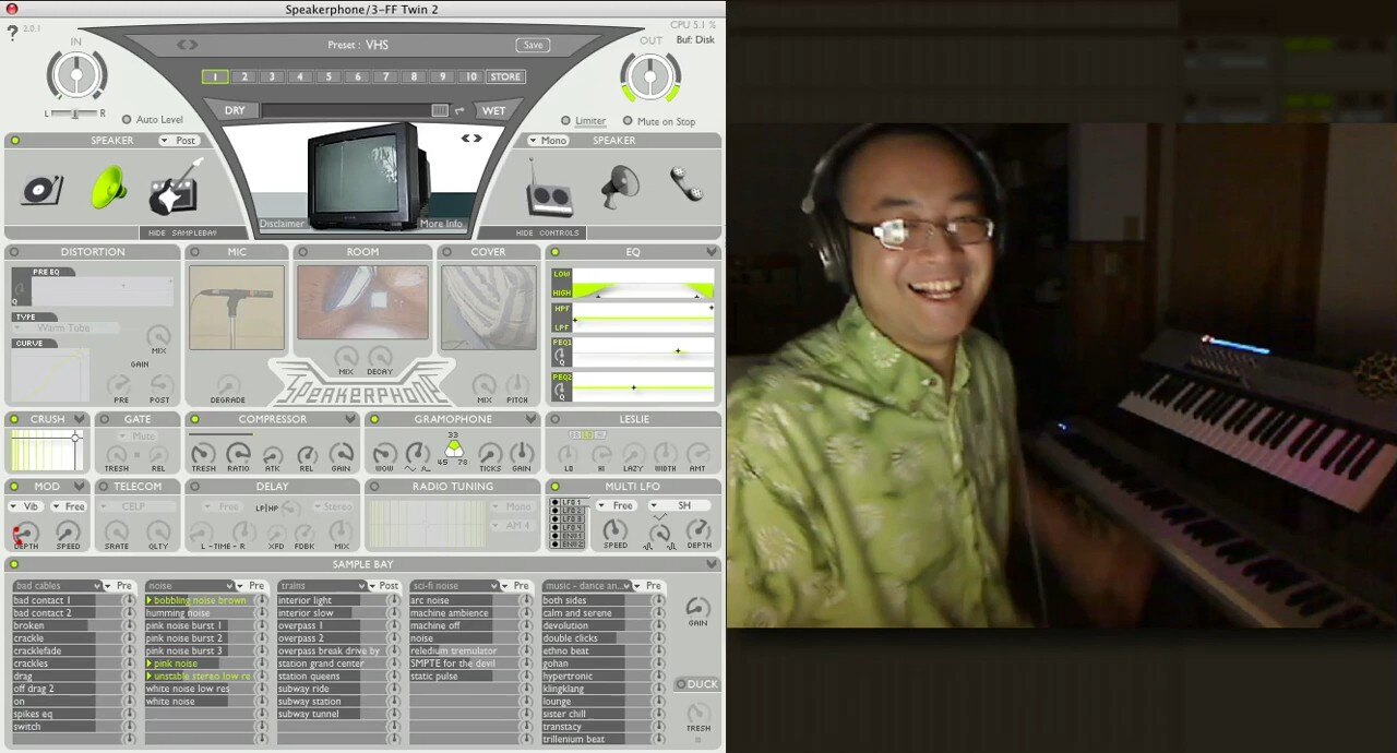 使用 Audio Ease Speakerphone 实现的80年代录像带音效