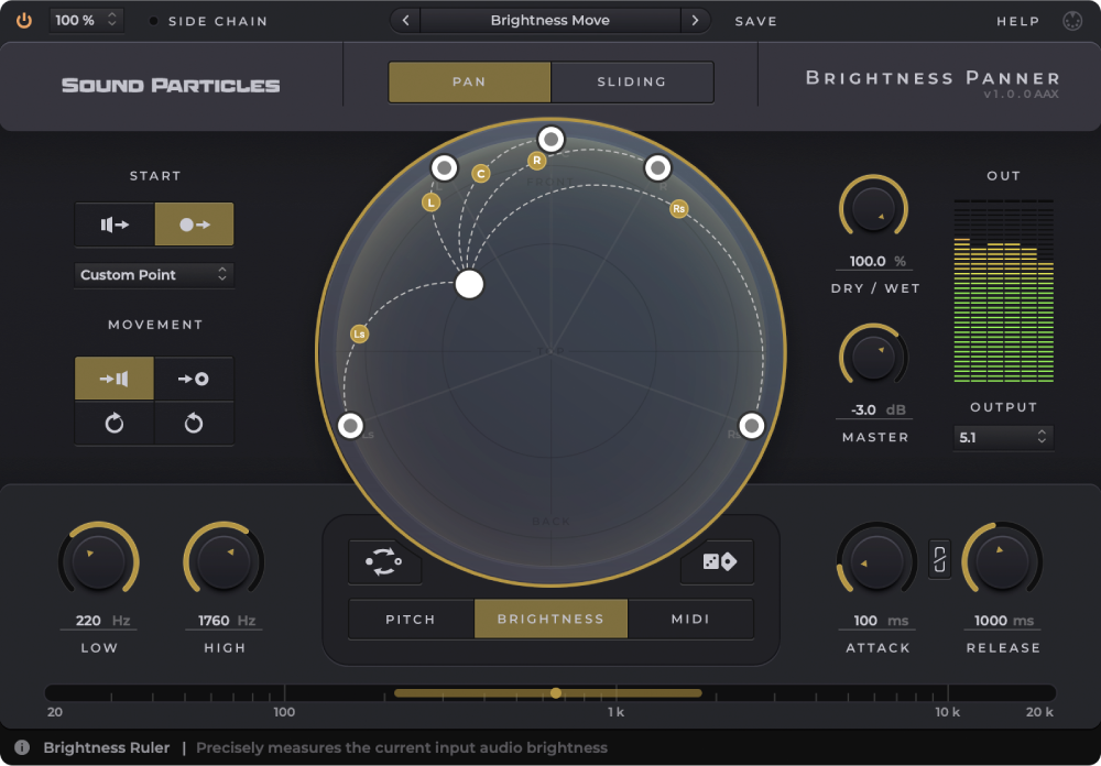 Sound Particles发布 Brightness Panner 声场调节插件