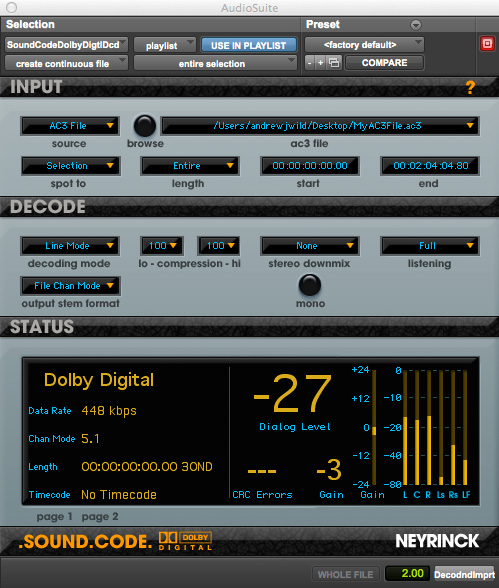 SoundCode for Dolby Digital 2 Decode