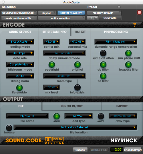 SoundCode for Dolby Digital 2 Encode